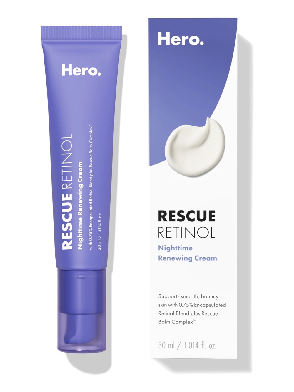 Hero Cosmetics RESCUE RETINOL Nighttime Renewing Cream (30 ml) - New in Box